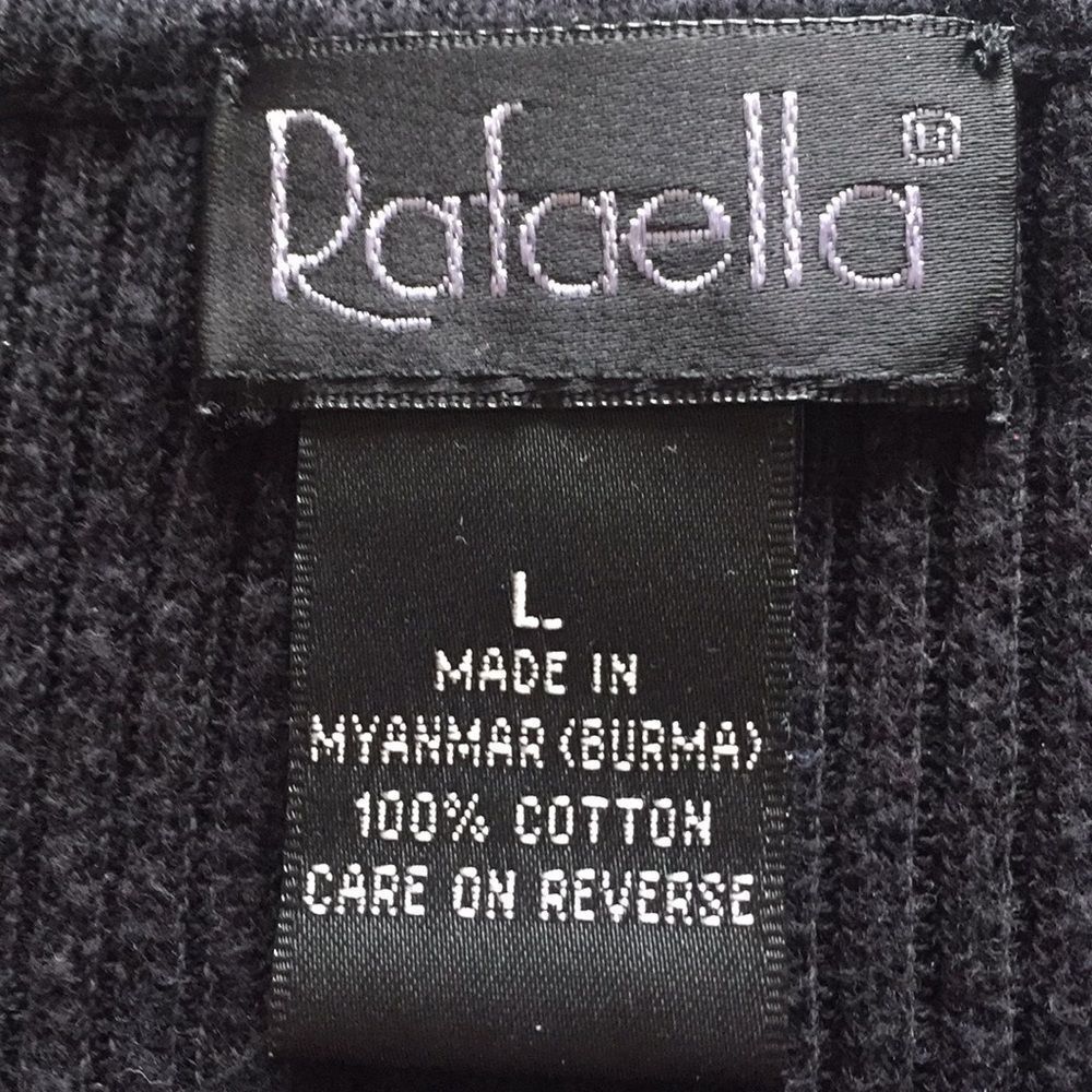 Rafaella cotton sweater black white stripe size L - Picture 5 of 8